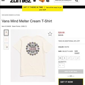 The original vans off the wall shirt size small in women’s NWT